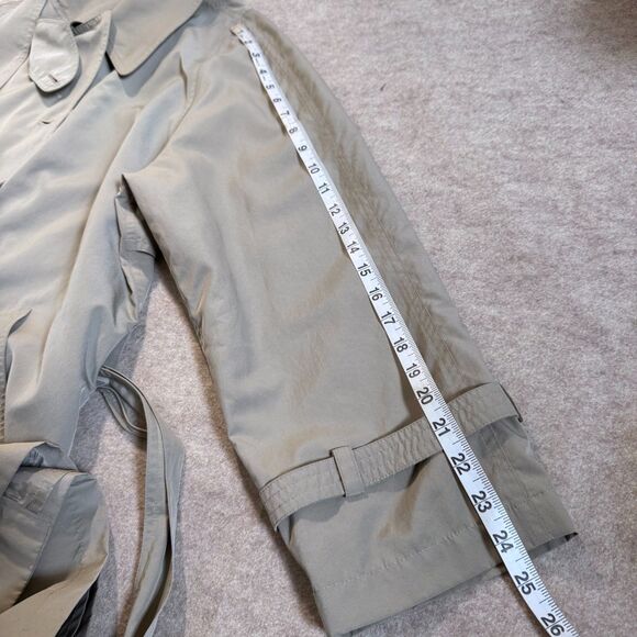 Vtg Eddie Bauer tan belted double breasted trench coat womens M heritage classic - Picture 6 of 8